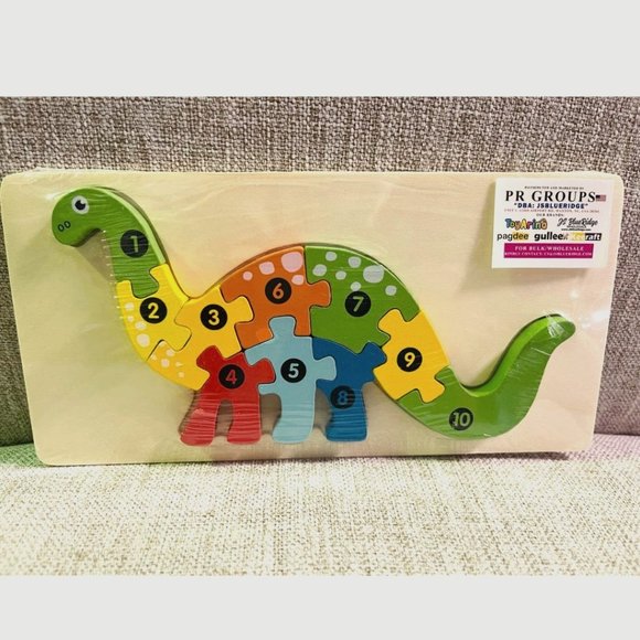 Other - Wooden 3D Jigsaw Puzzle for Kids, Number Block Puzzles for Toddlers Dinosaur